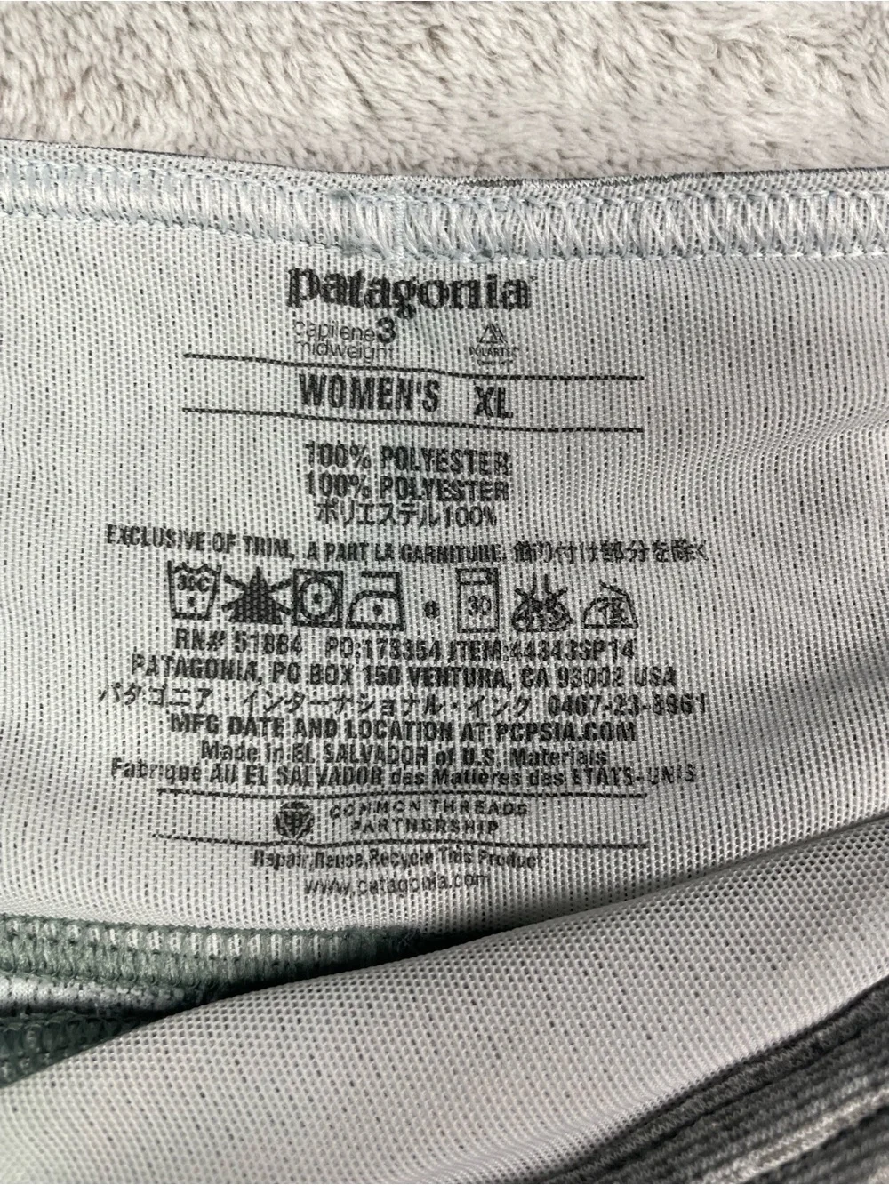 Patagonia Womens Capilene 3 Midweight Legging XL Gray Green Base Layer Pants - Picture 4 of 10